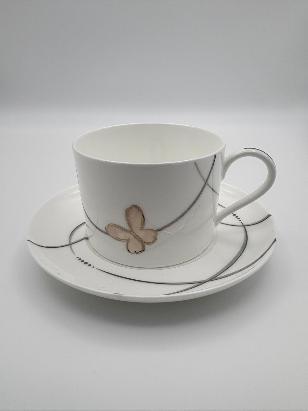WATERFORD Lismore Butterfly Coffee Cup And Saucer Fine Bone China - Picture 4 of 12